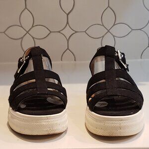 Kensie Rexton Black Open Toe Platform Sandal